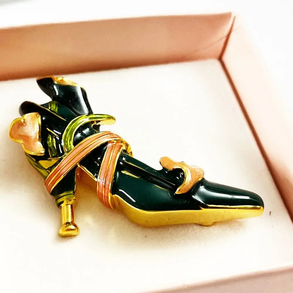 KJL Kenneth Jay Lane Enamel Calla Lily Shoe Brooch NEW